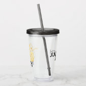 タイポグラフィの黒及び金ゴールドの花嫁の分隊の飲み物 アクリルタンブラー (左)