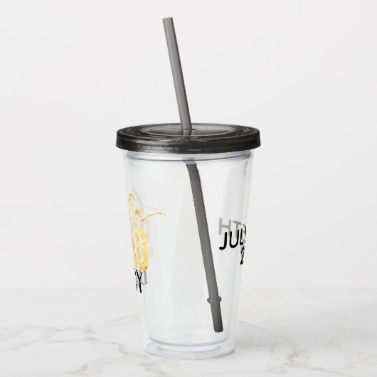 タイポグラフィの黒及び金ゴールドの花嫁の分隊の飲み物 アクリルタンブラー (左)