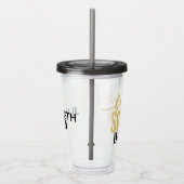 タイポグラフィの黒及び金ゴールドの花嫁の分隊の飲み物 アクリルタンブラー (右)
