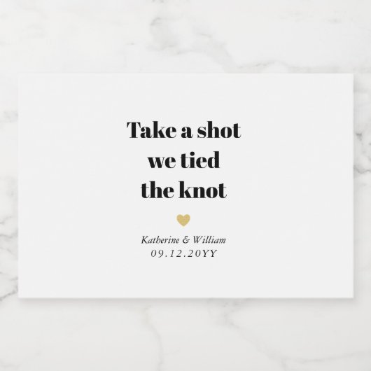 タイポグラフィはっきりしたが一発撃って結び目を結んだ リキュールボトルラベル (シングルラベル)