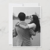 タイポグラフィはっきりしたと写真の日付カードの保存 セーブザデート (裏面)