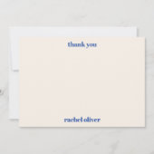 タイポグラフィはっきりしたアイボリーブルーカスタムバルミツワーかわいい サンキューカード (正面)