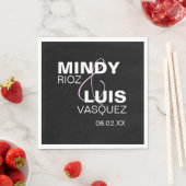 タイポグラフィはっきりしたアンパサンドピンクブラック スタンダードランチョンナプキン (インサイチュ)