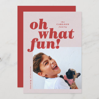 タイポグラフィはっきりしたカラーブロックフォトクリスマスカード 招待状