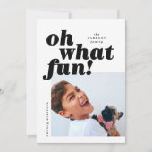 タイポグラフィはっきりしたカローブロックフォトクリスマスカード 招待状 (正面)