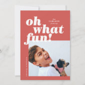 タイポグラフィはっきりしたカローブロックフォトクリスマスカード 招待状 (正面)