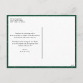 タイポグラフィはっきりしたグリーンメリークリスマスフォト シーズンポストカード (裏面)