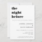 タイポグラフィはっきりしたザリハーサル前の夜 招待状 (正面)