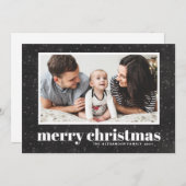 タイポグラフィはっきりしたシャルボードメリークリスマスフォト シーズンカード (正面/裏面)