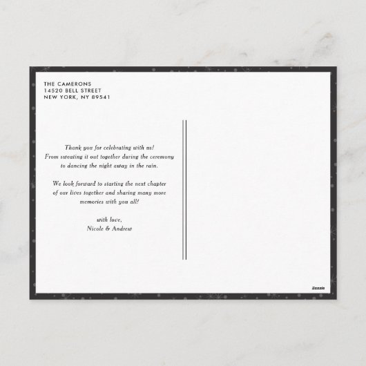 タイポグラフィはっきりしたシャルボードメリークリスマスフォト シーズンポストカード (裏面)