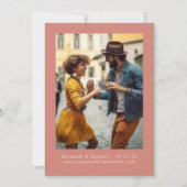 タイポグラフィはっきりしたテラコッタ写真デートを保存 セーブザデート (裏面)