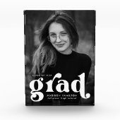 タイポグラフィはっきりしたホワイト卒業 フォトブロック (正面)