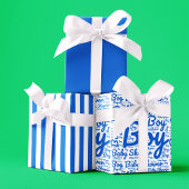 タイポグラフィはっきりしたボーイスクリプト赤ちゃんシャワー ラッピングペーパーシート