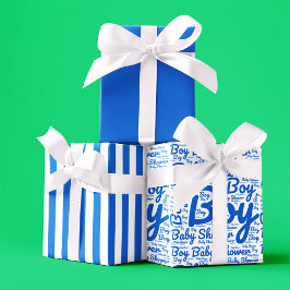 タイポグラフィはっきりしたボーイスクリプト赤ちゃんシャワー ラッピングペーパーシート