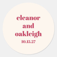 タイポグラフィはっきりしたマゼンタレッドアイボリーカスタムウェディング