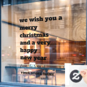 タイポグラフィはっきりしたメリークリスマスストア名ブラック ウィンドウサイン (カフェ窓)