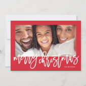 タイポグラフィはっきりしたメリークリスマスフォト シーズンカード (正面)