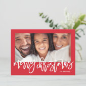 タイポグラフィはっきりしたメリークリスマスフォト シーズンカード (スタンド正面)