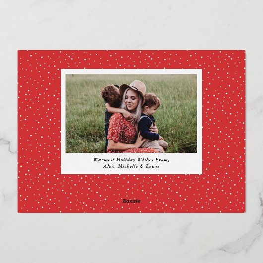 タイポグラフィはっきりしたメリークリスマスフォト 箔シーズンカード (裏面)