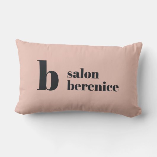 タイポグラフィはっきりしたモノグラム赤面ブラックビジネスランブ ランバークッション (裏面)