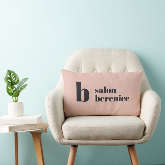 タイポグラフィはっきりしたモノグラム赤面ブラックビジネスランブ ランバークッション (椅子)