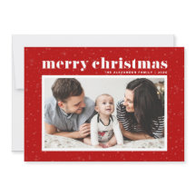 タイポグラフィはっきりしたレッド・メリー・クリスマス写真