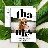 タイポグラフィはっきりした卒業ありがとう写真 ポストカード