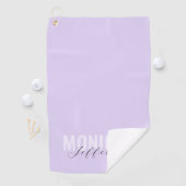 タイポグラフィはっきりした&スクリプト薄紫ラベンダーモノグラム ゴルフタオル (インサイチュ)