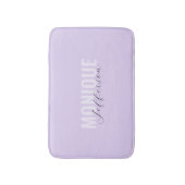 タイポグラフィはっきりした&スクリプト薄紫ラベンダーモノグラム バスマット (正面縦)