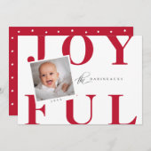 タイポグラフィはっきりしたGOIBLEホリデーフォトカードレッド シーズンカード (正面/裏面)