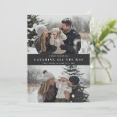 タイポグラフィはクリスマスの写真をずっと笑っている シーズンカード (スタンド正面)