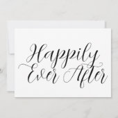 タイポグラフィは幸いにもバックホワイトの後結婚に 招待状 (裏面)