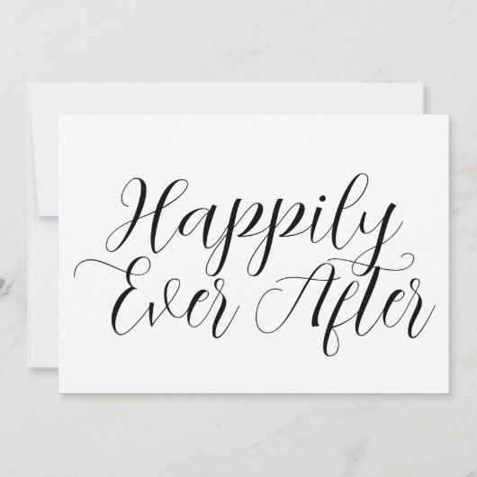 タイポグラフィは幸いにもバックホワイトの後結婚に 招待状 (裏面)