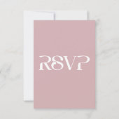 タイポグラフィほこりっぽいバラQRコード結婚の 出欠カード (裏面)