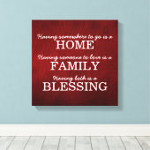 タイポグラフィやる気を起こさせるファミリー引用文 キャンバスプリント (インサイチュ (ウッドフロア))