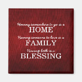 タイポグラフィやる気を起こさせるファミリー引用文 マグネット (正面)