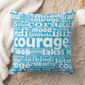 タイポグラフィやる気を起こさせるブルー&ホワイト勇気マイア クッション (ブランケット)