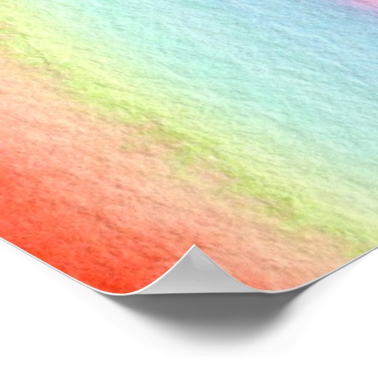 タイポグラフィやる気を起こさせる引用文ウォーターカラーレインボー ポスター (角)