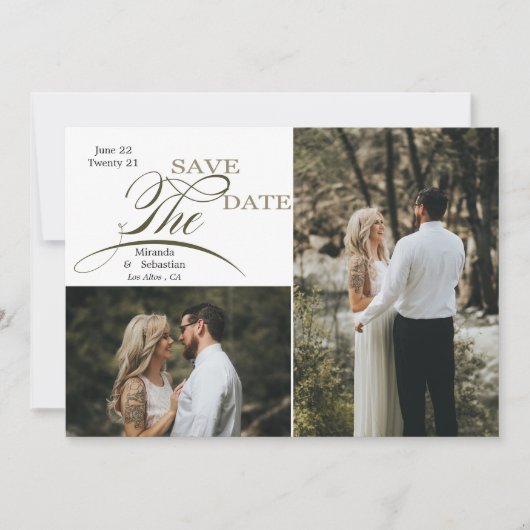 タイポグラフィよくはしゃぐEarthones 2写真 セーブザデート (正面)