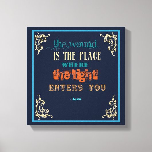 タイポグラフィるみ引用文 – 傷 キャンバスプリント (正面)