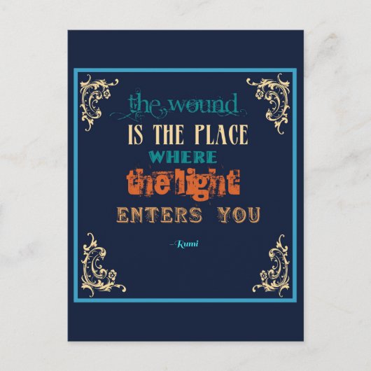 タイポグラフィるみ引用文 – 傷 ポストカード (正面)