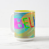 タイポグラフィを信じろ ツートーンマグカップ (正面左)