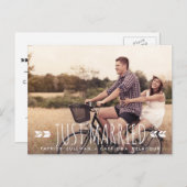 タイポグラフィアステカたった今結婚しましたはがき 案内ポストカード (正面/裏面)