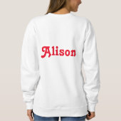 タイポグラフィアートシュガープラムフェアリーピンク&レッド スウェットシャツ (裏面)