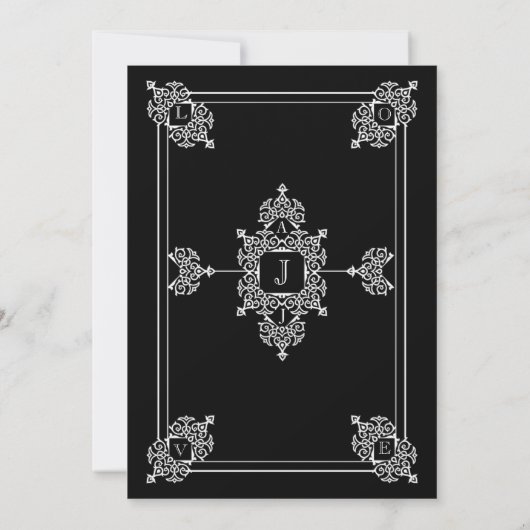 タイポグラフィアールデコヴィンテージウェディング招待状 招待状 (裏面)