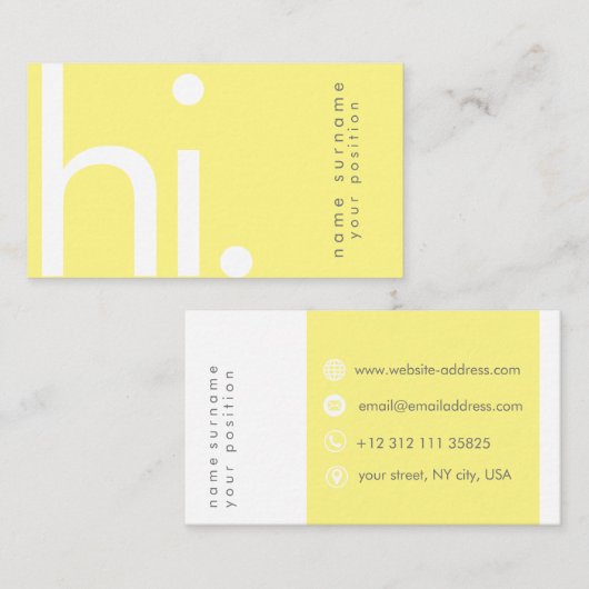 タイポグラフィイエロー 名刺 (正面/裏面)