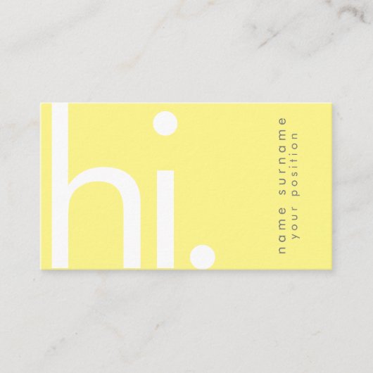 タイポグラフィイエロー 名刺 (正面)