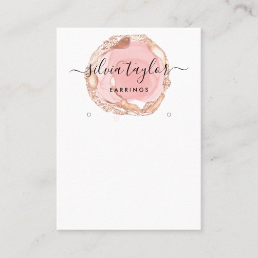 タイポグラフィイヤリング表示ホルダージュエリー赤面 名刺 (正面)