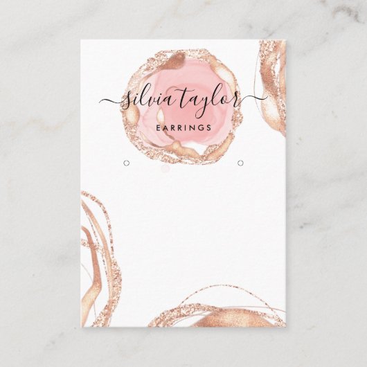 タイポグラフィイヤリング表示ホルダージュエリー赤面 名刺 (正面)