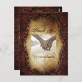 タイポグラフィウェスタン・カントリー感謝していウェディングユー ポストカード (正面/裏面)